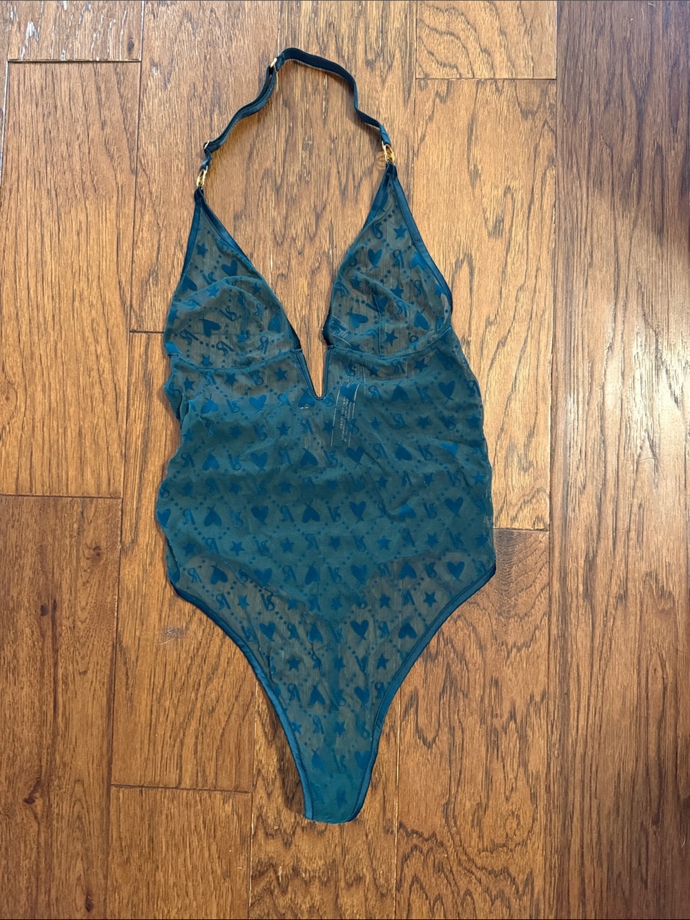 Victoria's Secret Teal Sheer Halter One-Piece